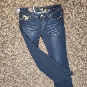 NWT Mi-Jeans w/Crystal's over Leopard print on rear pockets.